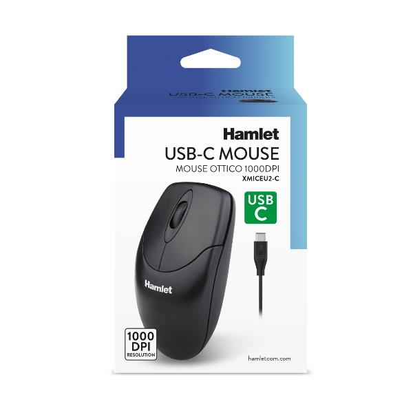 XMICEU2-C MOUSE OTTICO USB-C 1000dpi + 3 TASTI