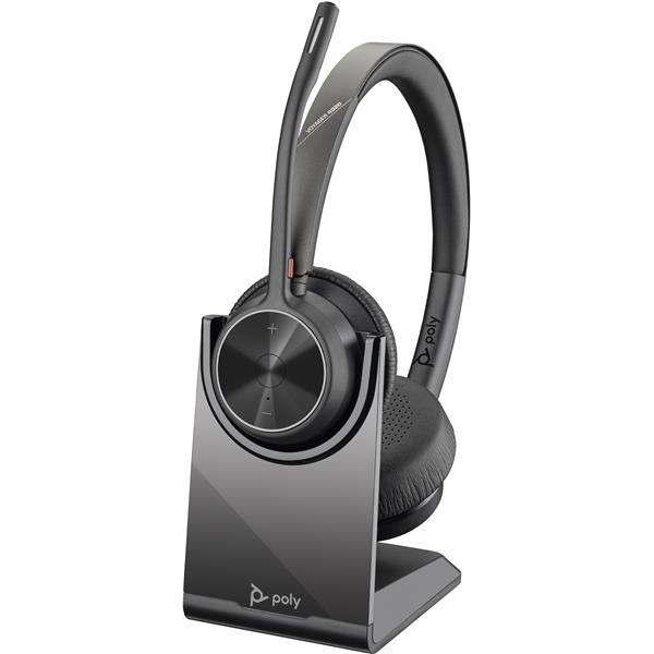 Cuffie HP Poly Voyager 4320 UC Stereo USB-A Headset +BT700 USB-A Adapter +Charging Stand