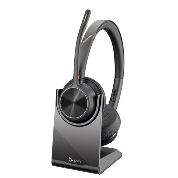 Cuffie HP Poly Voyager 4320 UC Stereo USB-A Headset +BT700 USB-A Adapter +Charging Stand
