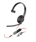 Cuffie HP Poly Blackwire 5210 Monaural USB-C Headset +3.5mm Plug +USB-C/A Adapter (Bulk)