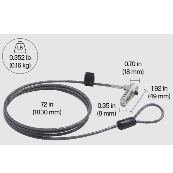 Cavo di sicurezza a combinazione HP Nano Security Lock