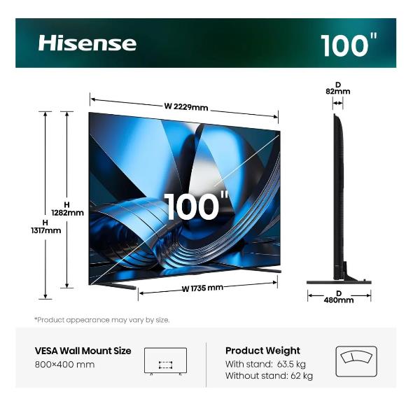 100 U7SE MINI LED 4K UHD SMART VIDAA REFRESH RATE 165HZ