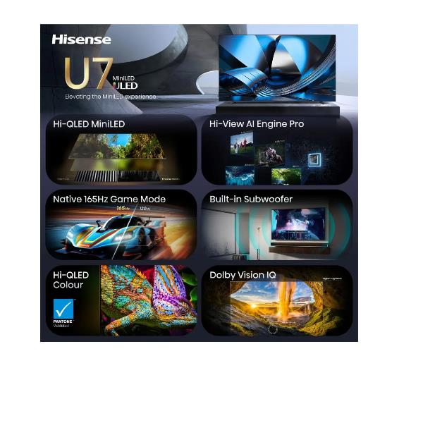 100 U7SE MINI LED 4K UHD SMART VIDAA REFRESH RATE 165HZ