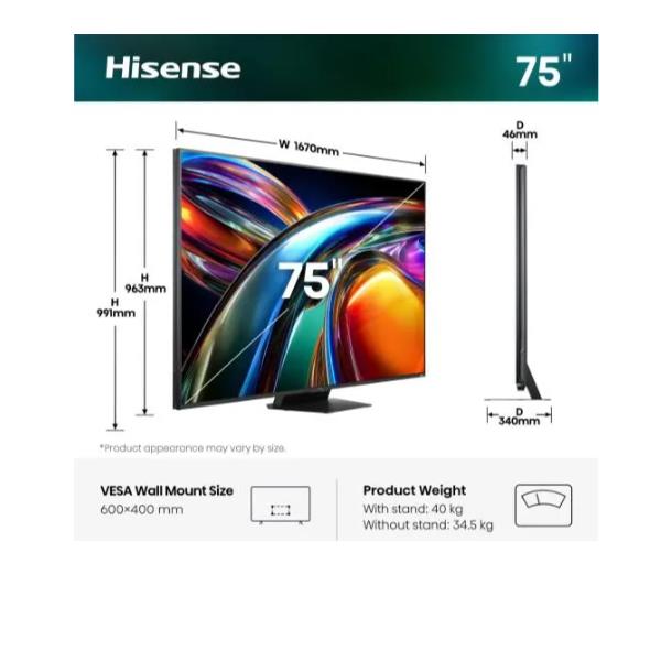 75 UR9S RGB MINI LED 4K ULTRA HD SMART VIDAA REFRESH RATE 180HZ