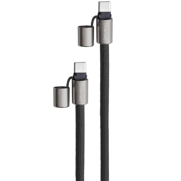 Cordino di ricarica USB-C e portacellulare 2 in 1 nero
