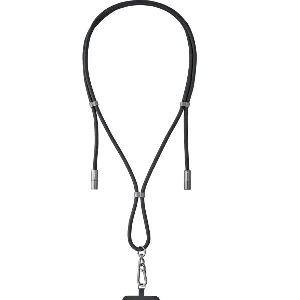 Cordino di ricarica USB-C e portacellulare 2 in 1 nero