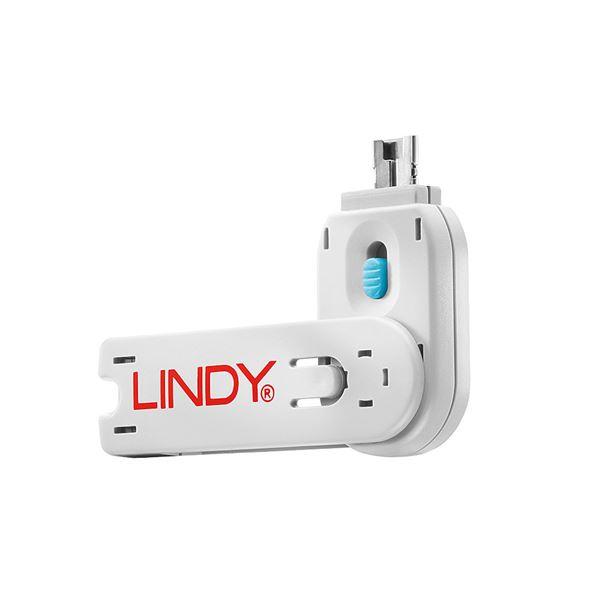 BLOCCA PORTE USB BLU + 4 SERRATURE