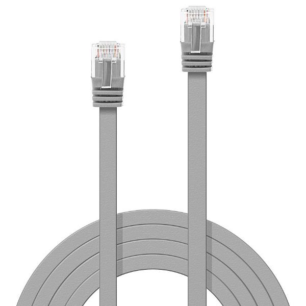 Cavo di Rete Cat.6 U/UTP Flat Grigio, 5m