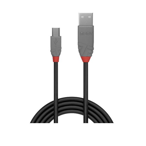 CAVO USB 2.0 TIPO A/mini B NERO, 5M