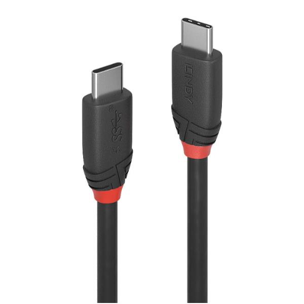 Cavo USB 3.2 Tipo C a C, 20Gbit/s, 3A, Black Line, 1m