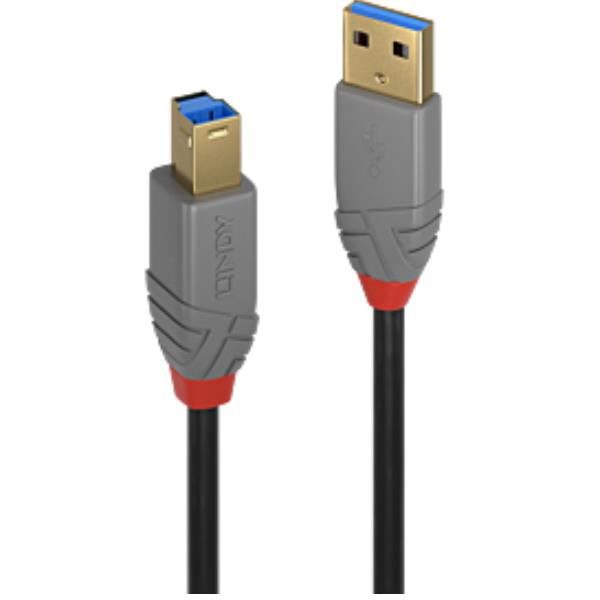 Cavo USB 3.2 Tipo A a B, 5 Gbit/s, Anthra Line, 0.5m