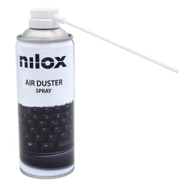 NILOX TECH - Bomboletta Aria Compressa ideale per rimuovere polvere, non lascia residui o tracce, fornito di cannuccia per indirizzare aria, capacità 400ML