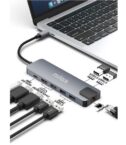 NILOX TECH - Docking station con porta USB-C, 2 porte HDMI 4K, 4 porte USB, RJ45, USB-C potenza massima 100 Watt