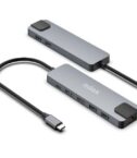 NILOX TECH - Docking station con porta USB-C, 2 porte HDMI 4K, 4 porte USB, RJ45, USB-C potenza massima 100 Watt
