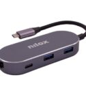 NILOX TECH - Mini docking station con porta USB-C, HDMI 4K, 3 porte USB 3.2, RJ45, tecnologia Power Delivery
