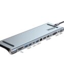 NILOX TECH - Docking station con porta USB-C, compatibile Macbook, 12in1, 2 porte HDMI 4K, VGA, lettore memorie, USB-C potenza massima 100 Watt, 3 porte USB, RJ45, audio jack 3,5mm