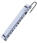 NILOX TECH - Docking station con porta USB-C, compatibile Macbook, 12in1, 2 porte HDMI 4K, VGA, lettore memorie, USB-C potenza massima 100 Watt, 3 porte USB, RJ45, audio jack 3,5mm