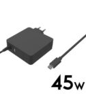 NILOX TECH - Caricabatteria da rete con Power Delivery, potenza massima 45 Watt, ultra sottile, porta USB-A, lunghezza cavo 1.8 mt