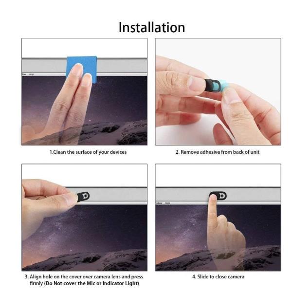 NILOX TECH - Cover slider copri webcam, scorrevole, 3 slider in confezione, ultra sottile