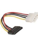 NILOX TECH - Cavo alimentazione con connettore SATA 15pin M to 5.25" 4pin M 0.15m, lunghezza cavo 15 cm