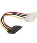 NILOX TECH - Cavo alimentazione con connettore SATA 15pin M to 5.25" 4pin M 0.15m, lunghezza cavo 15 cm