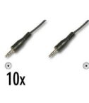NILOX TECH - Cavo audio connettore jack 3.5mm a connettore jack 3.5mm, lunghezza cavo 1.5 mt, confezione da 10 pezzi, connettori maschio a maschio