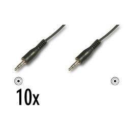 NILOX TECH - Cavo audio connettore jack 3.5mm a connettore jack 3.5mm, lunghezza cavo 1.5 mt, confezione da 10 pezzi, connettori maschio a maschio