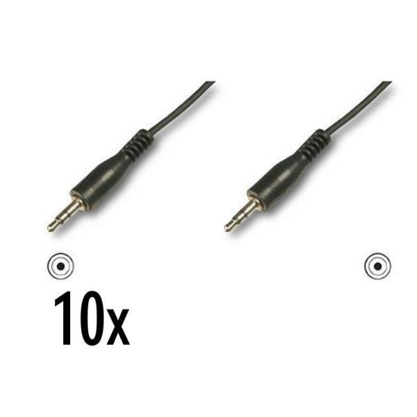 NILOX TECH - Cavo audio connettore jack 3.5mm a connettore jack 3.5mm, lunghezza cavo 1.5 mt, confezione da 10 pezzi, connettori maschio a maschio