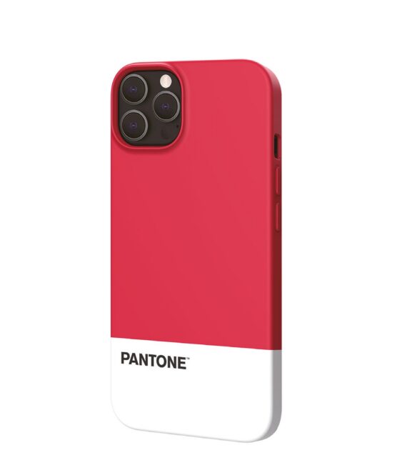 PANTONE - Cover in TPU bicolore rosso e bianco bordi anti-scivolo protezione tasti laterali compatibile con Apple iPhone 13 Pro