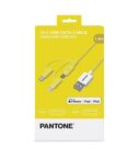 PANTONE - Cavo 3in1 connettori input MicroUsb/USB-C/Lightning con connettore output USB-A, lunghezza cavo 1.2 mt