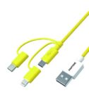 PANTONE - Cavo 3in1 connettori input MicroUsb/USB-C/Lightning con connettore output USB-A, lunghezza cavo 1.2 mt