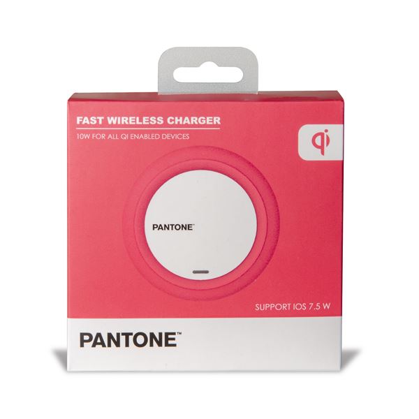 PANTONE - Caricabatteria wireless, cavo alimentazione MicroUsb input e USB-A output, potenza massima 10 Watt
