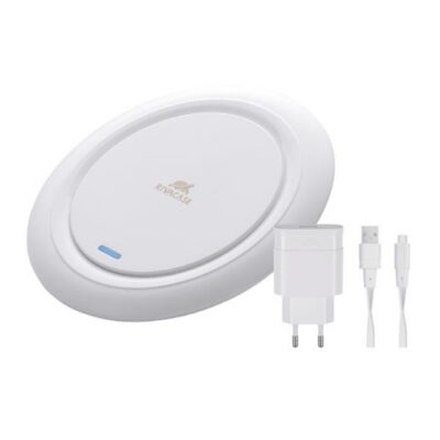 Tappetino di ricarica wireless da 10W + caricabatterie bianco
