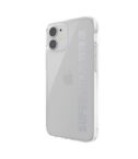 SUPERDRY - Cover trasparente con logo Superdry colore argento bordi rialzati compatibile con Apple iPhone 12 Mini