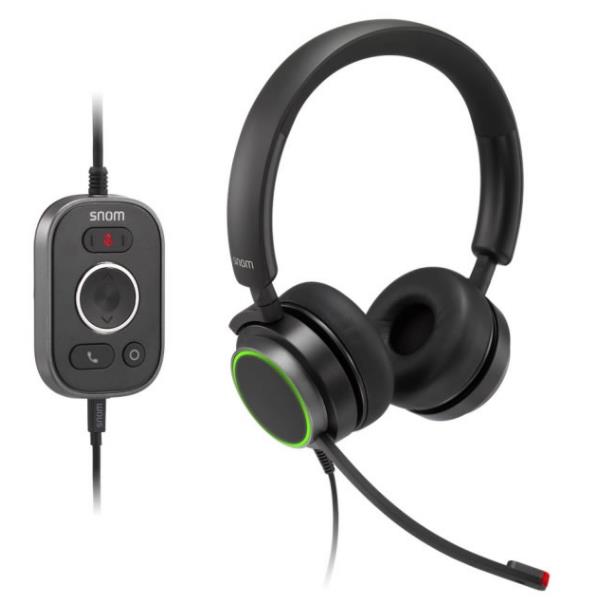 SNOM Cuffie biauricolare A330D USB-A e jack 3.5mm