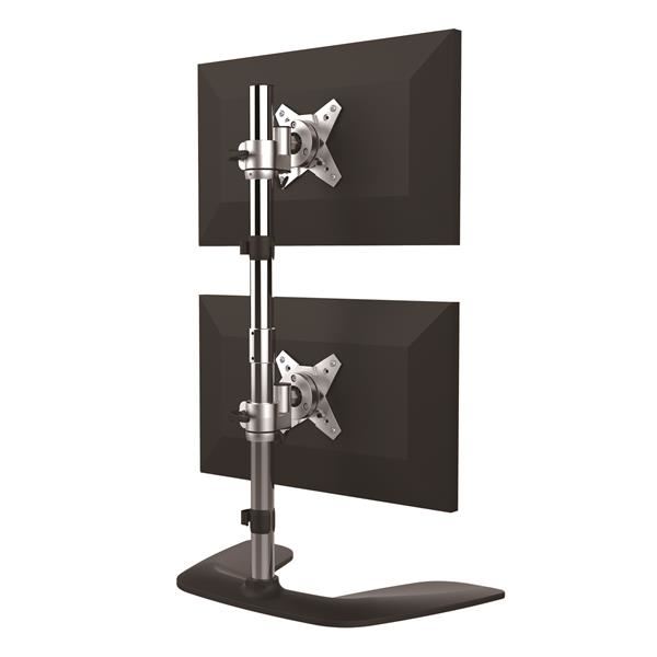 Stand Verticale per doppio Monitor fino a 27" VESA
