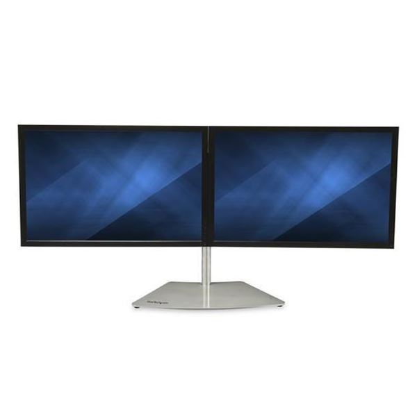 Supporto per due monitor - Orizzontale - Argento