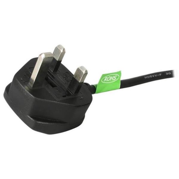 Cavo di Alimentazione per Computer da 2m; Cavo Elettrico AC di Ricambio per PC/Monitor da Spina UK BS1363 a C13, 10A-250V, Omologato UL