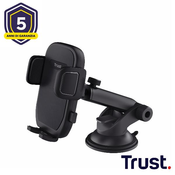 SUPPORTO/HOLDER PER TELEFONO CON MONTAGGIO AL PARABREZZA - TRUST RUNO - NERO