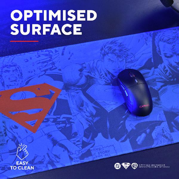 TAPPETINO/MOUSEPAD XXL PROTEGGI SCRIVANIA MISURA 900x300 SUPERMAN - TRUST GXT759SM - BLU/ROSSO