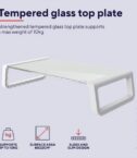 SUPPORTO MONITOR IN VETRO TEMPERATO - TRUST MONTA - BIANCO