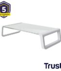 SUPPORTO MONITOR IN VETRO TEMPERATO - TRUST MONTA - BIANCO