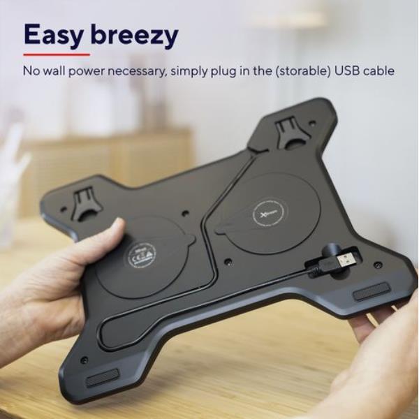SUPPORTO/RIALZO NOTEBOOK CON 2 VENTOLE DI RAFFREDDAMENTO - TRUST XSTREAM BREEZE - NERO
