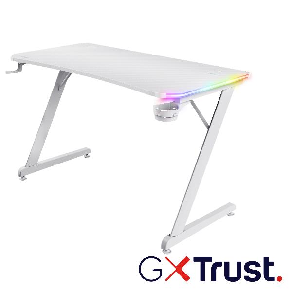 SCRIVANIA GAMING RGB DESK - TRUST GXT 709W LUMINUS - BIANCO