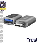 ADATTATORE DA USB-C (MASCHIO) A USB-A (FEMMINA), CONFEZIONE DA 2 - TRUST CALYX - GRIGIO