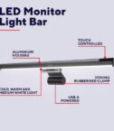 LAMPADA LED BARRA MONITOR LIGHT BAR, ANTI LUCE BLU, ANTI RIFLESSO, COMANDI TOUCH (LUCE FREDDA, NATURALE, CALDA) - TRUST SHYNE - NERO