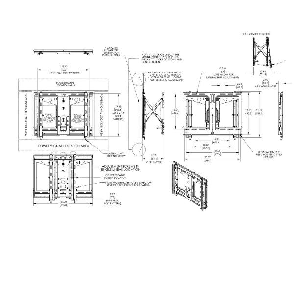 PFW 6880 Modulo videowall pop-out a parete per schermi