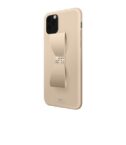 WHITE DIAMONDS - Cover in silicone colore oro rifinita con cristalli di Swarovski e fiocco con funzione anello per sostenere lo smartphone compatibile con Apple iPhone 11 Pro