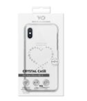 WHITE DIAMONDS - Cover trasparente in TPU morbido impreziosita da cristalli di Swarovski che formano un cuore compatibile con Apple iPhone Xs/ iPhone X