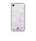 WHITE DIAMONDS - Cover semi-trasparente in TPU rigido con glitter fluttuanti nel liquido compatibile con Apple iPhone Xs/ iPhone X